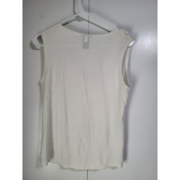 GAP Women's LG Stretch V Neck y2k Tank Top Ruffle Vintage Babydoll Feminine - Picture 3 of 7